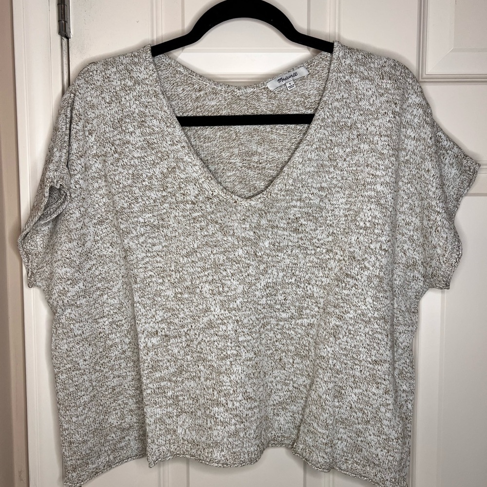 Madewell Women Crop Knit Sweater Short Sleeve.‎ Size Small